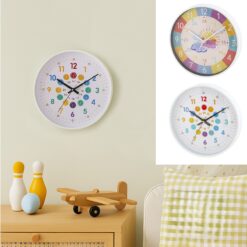 Uhr HZ Wand D25cm Kinder 2sort