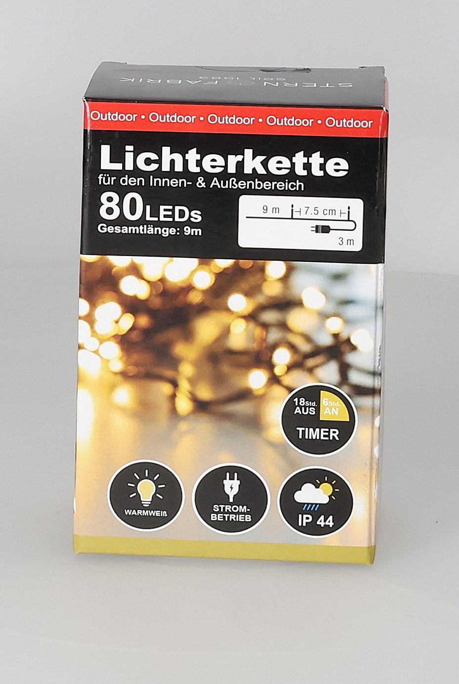 BEL Lichterkette 80LED wweiß IP44