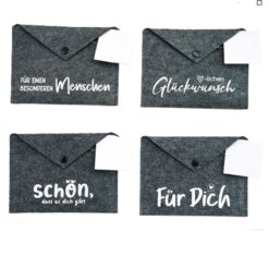 Umschlag TX Filz Post Sprüche 4sort