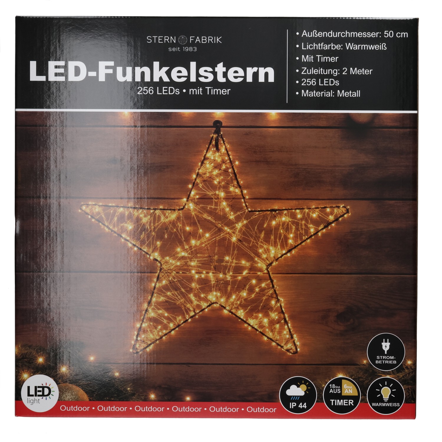 BEL Stern D50cm 256 LED Funkel