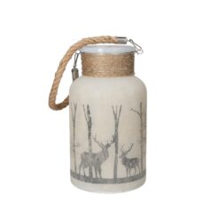 Windlicht GL D14 H26cm Deco+Kordel