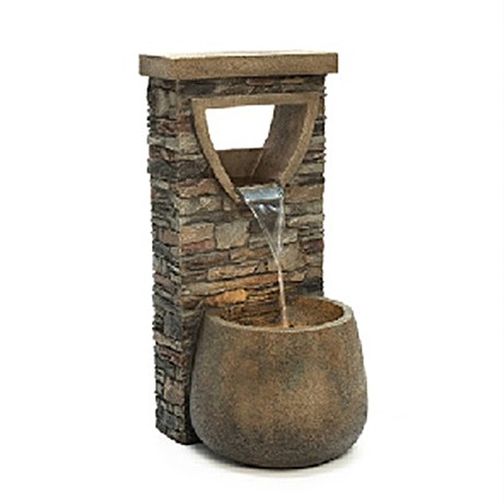 Brunnen LED braun Wasserfall H73,5c
