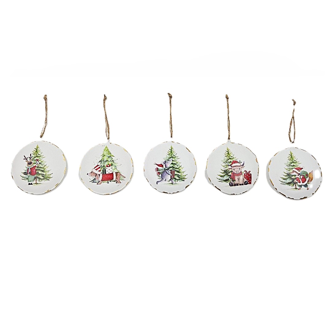 Hänger MET rund D8cm Xmas 5sort