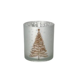 Windlicht GL D9 H10cm T-Baum braun