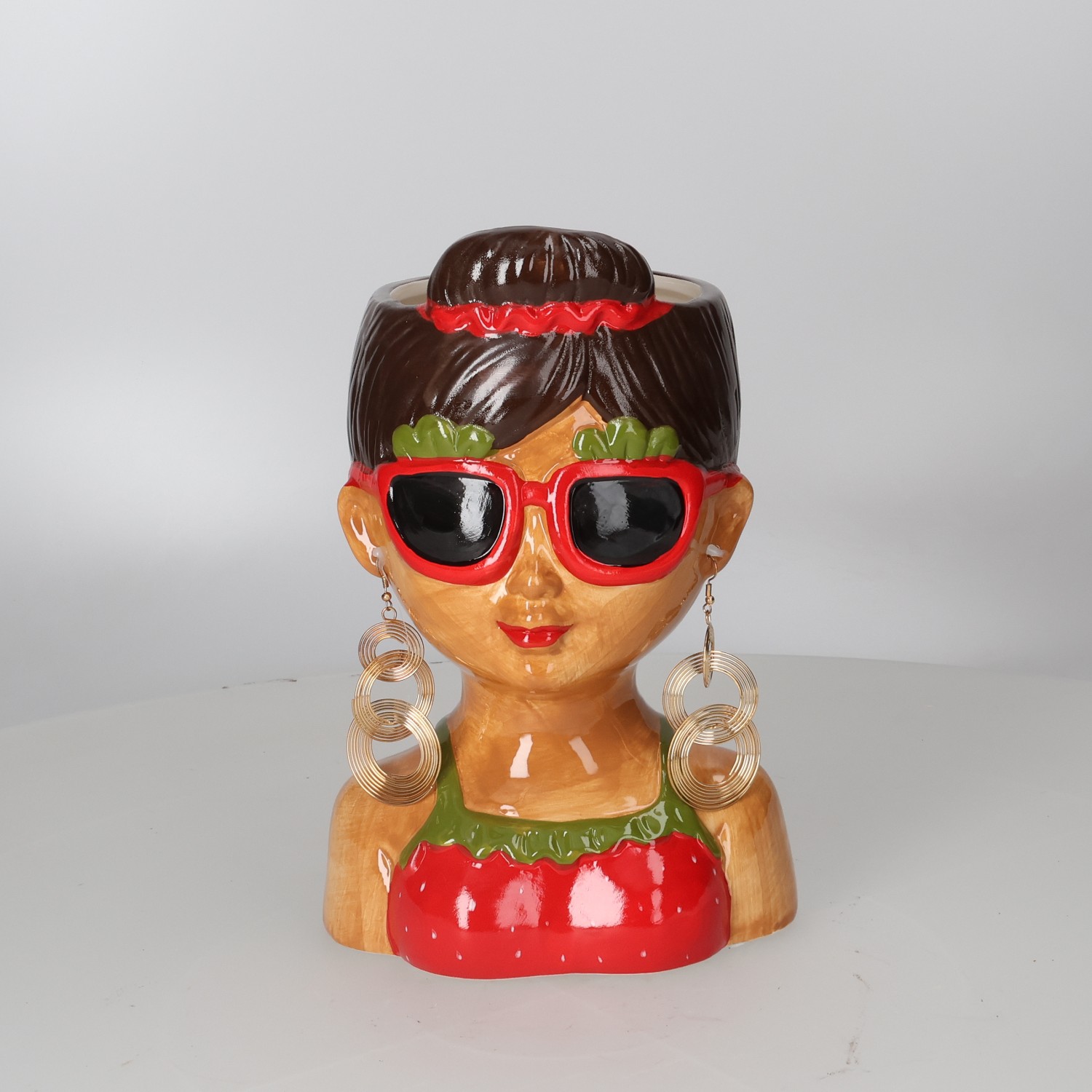 Vase Deko KER Gesicht D15 H23,5cm
