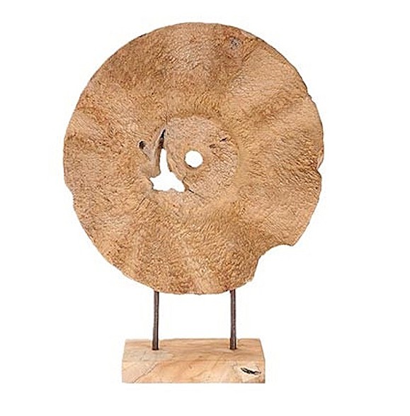 Skulptur HZ auf Fuß Teak H40cm