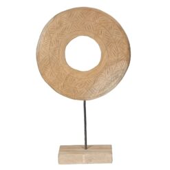 Skulptur HZ auf Fuß Teak H58cm