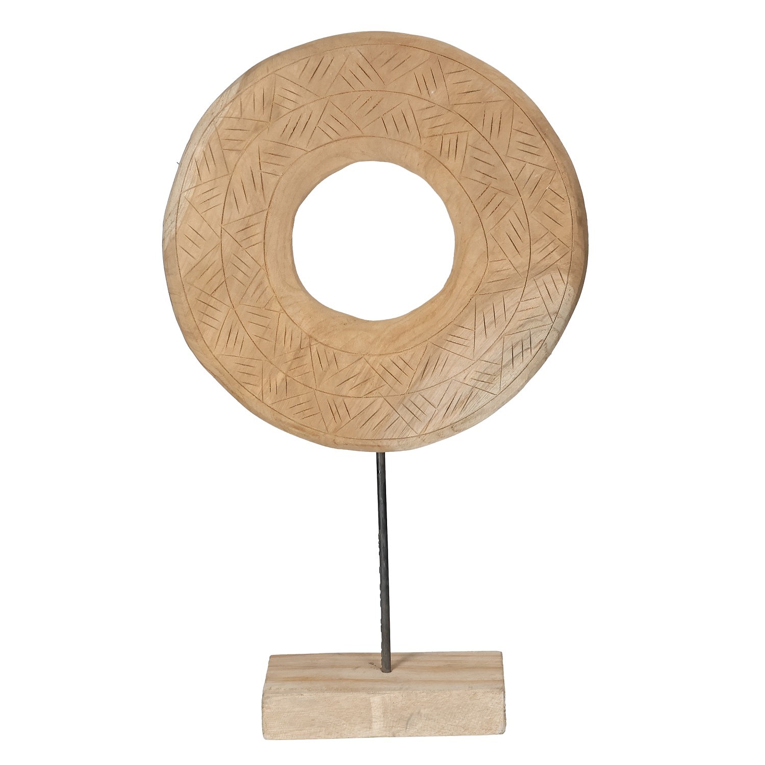 Skulptur HZ auf Fuß Teak H58cm