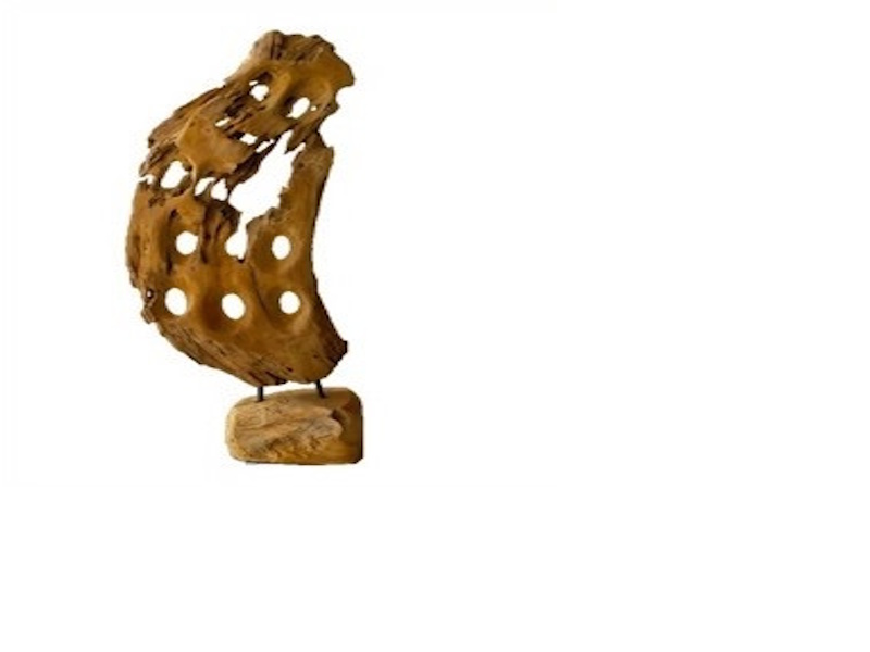 Skulptur HZ auf Fuß Teak H100cm