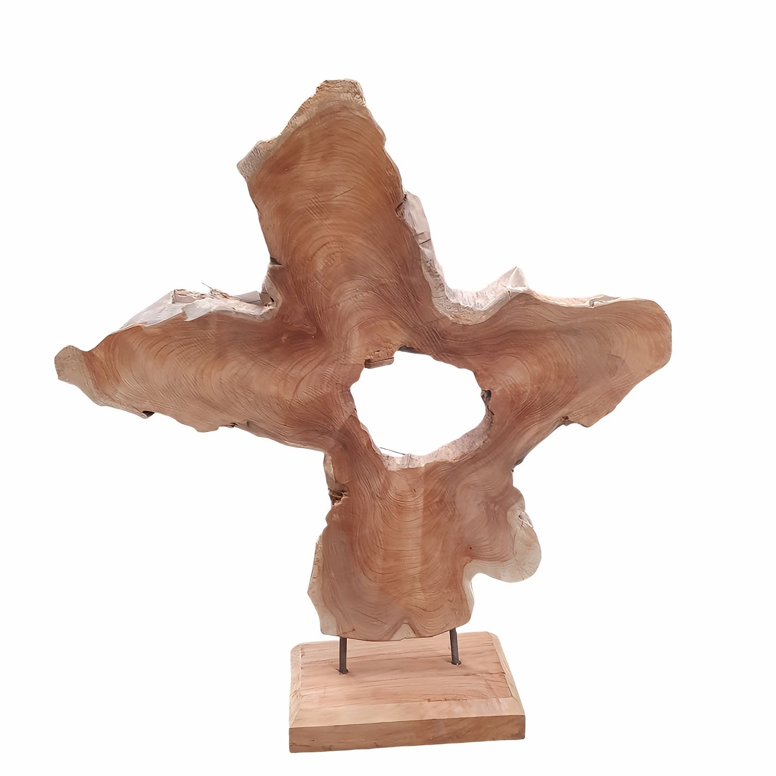 Skulptur HZ auf Fuß Teak H75cm